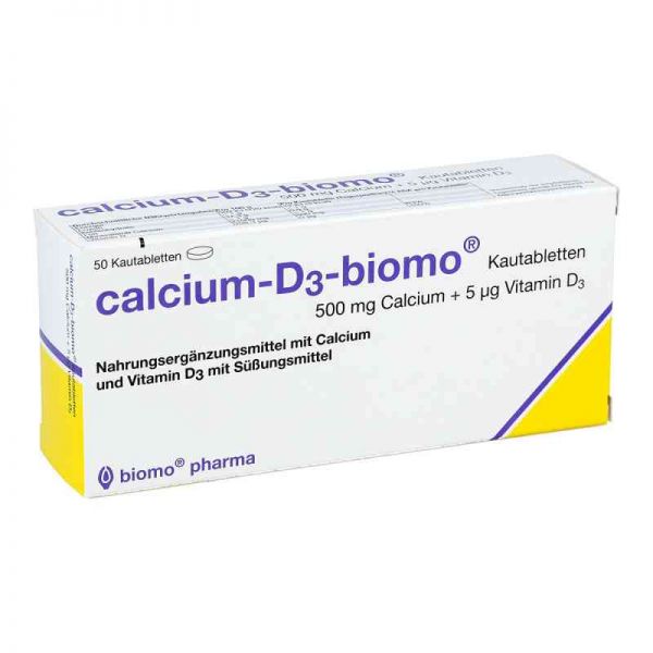 Calcium D3 biomo Kautabletten 500+d (50 stk)