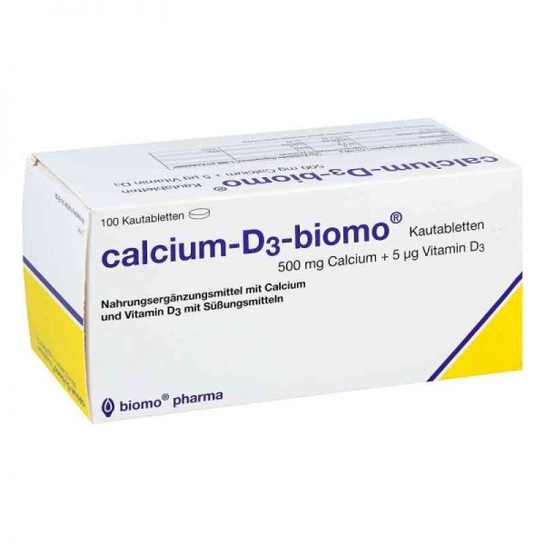 Calcium D3 biomo Kautabletten 500+d (100 stk)