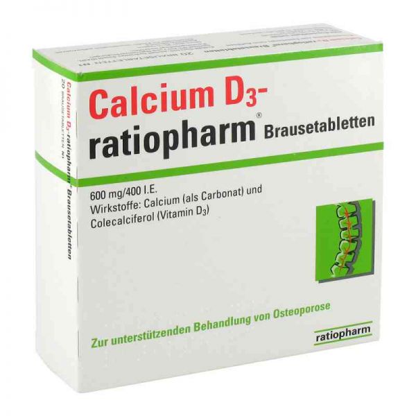 Calcium D3-ratiopharm 600mg/400 I.E. (20 stk)