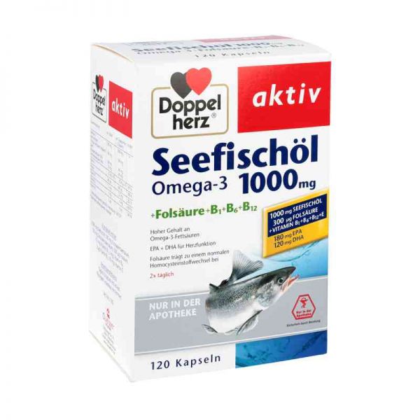 Doppelherz Seefischöl Omega-3 1000 mg+Fols. Kapsel (n) (120 stk)