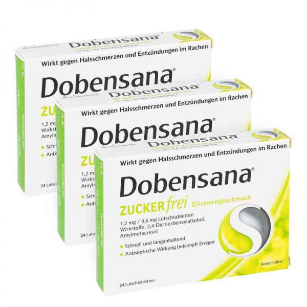 Dobensana Zuckerfrei Zitronengeschmack 1,2mg 0,6mg (3x24 Pck)