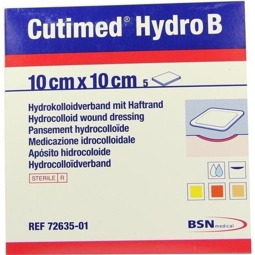 Cutimed Hydro B 10x10cm Hydrokoll.Verb.m.Haftrand, 5 ST