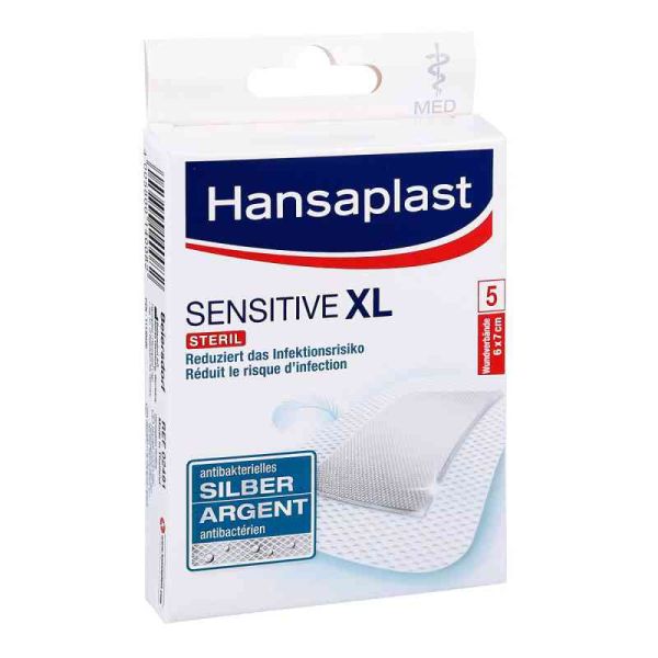 Hansaplast med sensitive Xl Pflaster 6x7 cm (5 stk)