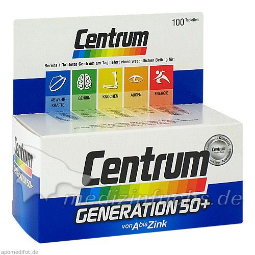 Centrum Generation 50+ A-Zink + FloraGlo Lutein, 100 ST