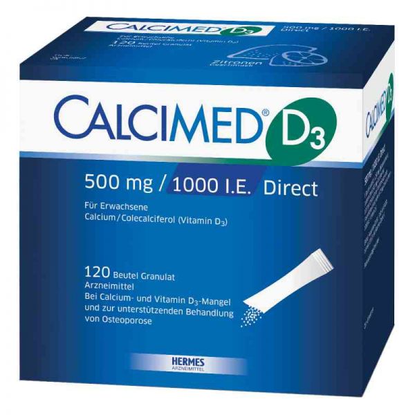 Calcimed D3 500mg/1000 I.E. Direct (120 stk)