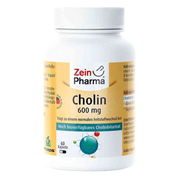 Cholin 600 mg rein aus Bitartrat veg.Kapseln (60 stk)