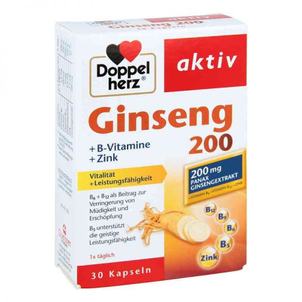 Doppelherz Ginseng 200+b-vitamine+zink Kapseln (30 stk)