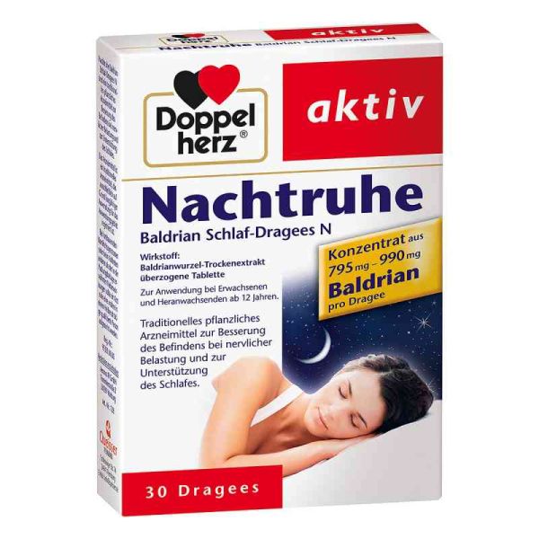 Doppelherz Nachtruhe Baldrian Schlaf-dragees N (30 stk)