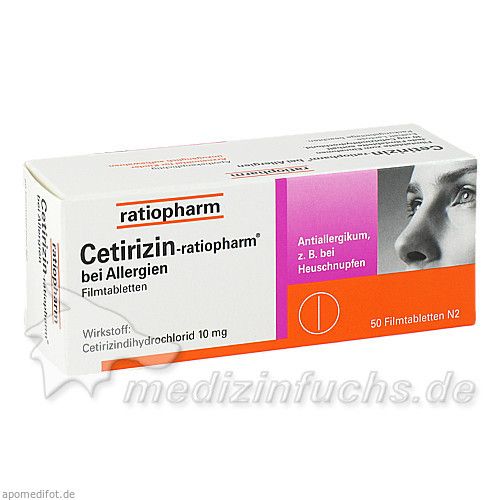 Cetirizin-ratiopharm bei Allergien 10 mg Filmtabl., 50 ST