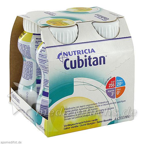 Cubitan Vanillegeschmack Trinkflasche, 4X200 ML