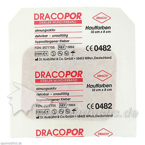 Dracopor Wundverband steril hautfarben ster 8x10cm, 1 ST