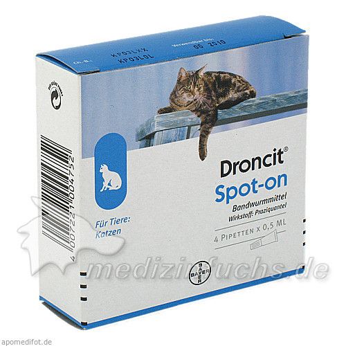 DRONCIT Spot on Lösung Pipetten für Katzen, 4x0.5 ML