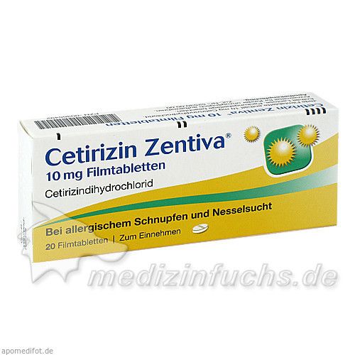 Cetirizin Zentiva 10 mg Filmtabletten, 20 ST