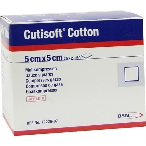 Cutisoft Cotton Kompressen steril 12-fach 5x5cm, 25X2 ST