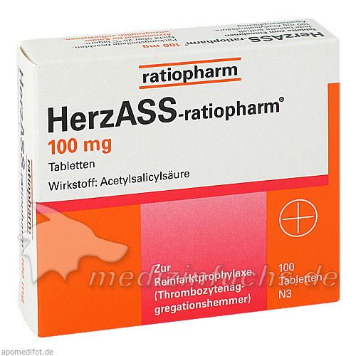 HerzASS-ratiopharm 100 mg, 100 ST