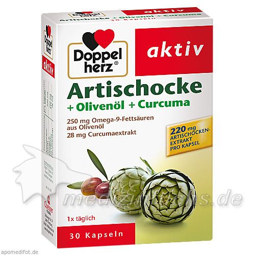 Doppelherz Artischocke + Olivenöl + Curcuma, 30 ST