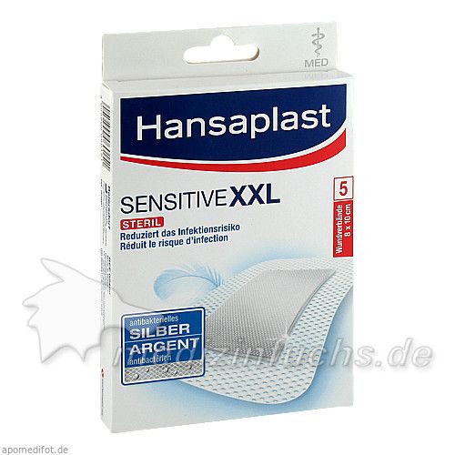 Hansaplast MED XXL Sensitive 8x10cm, 5 ST