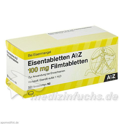 Eisentabletten AbZ 100 mg Filmtabletten, 50 ST