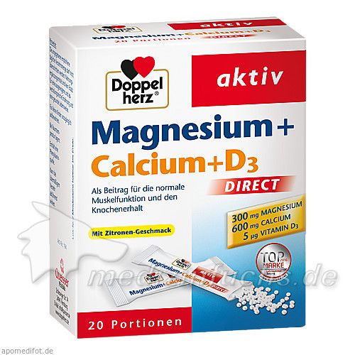 Doppelherz Magnesium + Calcium + D3 direct, 20 ST