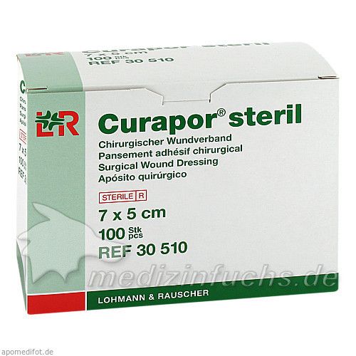 CURAPOR Wundverband steril chirurgisch 5x7 cm, 100 ST