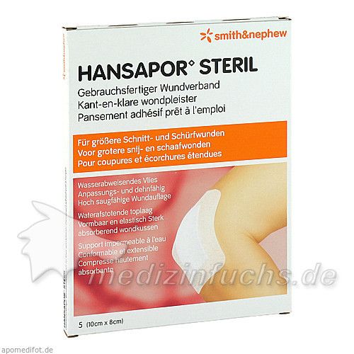 HANSAPOR steril Wundverband 8x10 cm, 5 ST