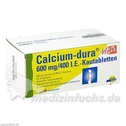 Calcium-dura Vit D3 600mg/400 I.E., 120 ST