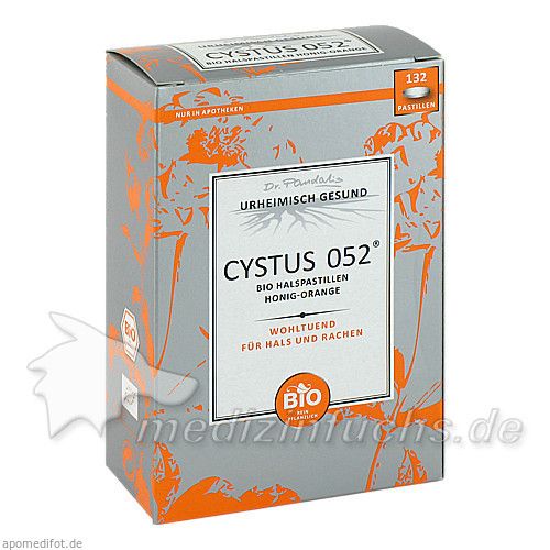 Cystus 052 Bio Halspastillen Honig-Orange, 132 ST